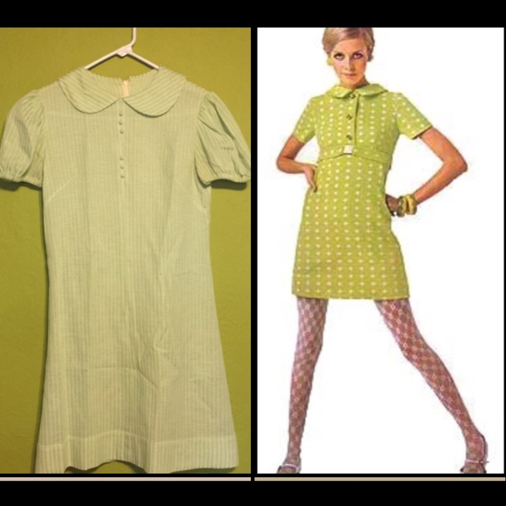 Vintage Mod light green dress